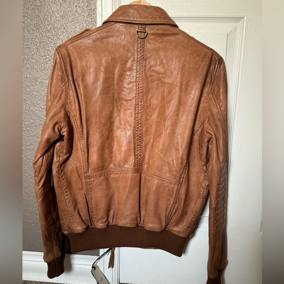 Mango Leather Bomber Jacket - Picture 2 of 8